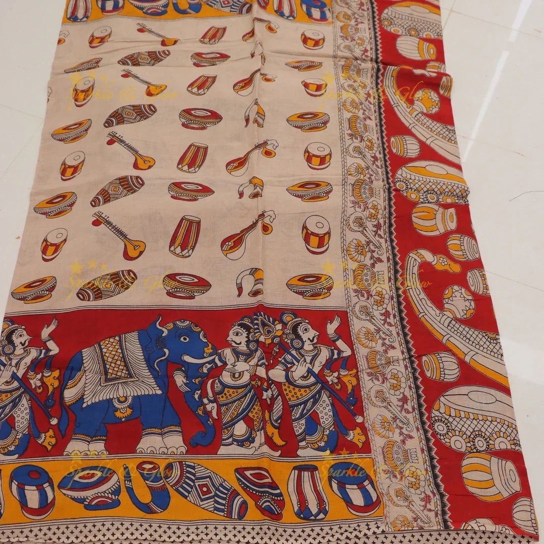 Exquisite Traditional Kalamkari Bridal Saree