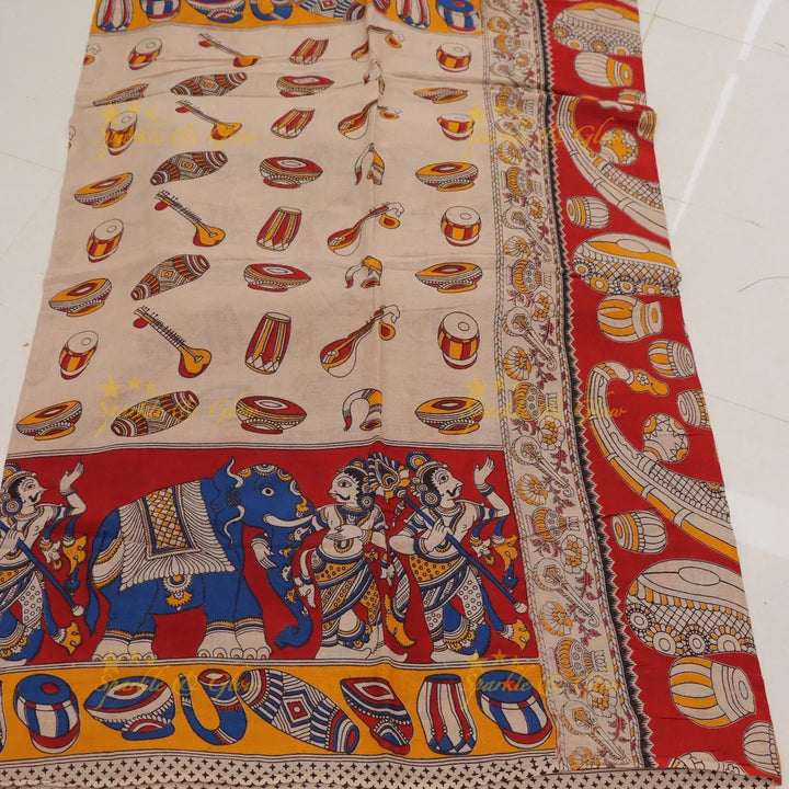 Exquisite Traditional Kalamkari Bridal Saree