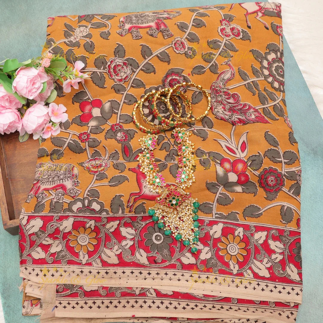 Exquisite Kalamkari Saree: Intricate Design & Elegance