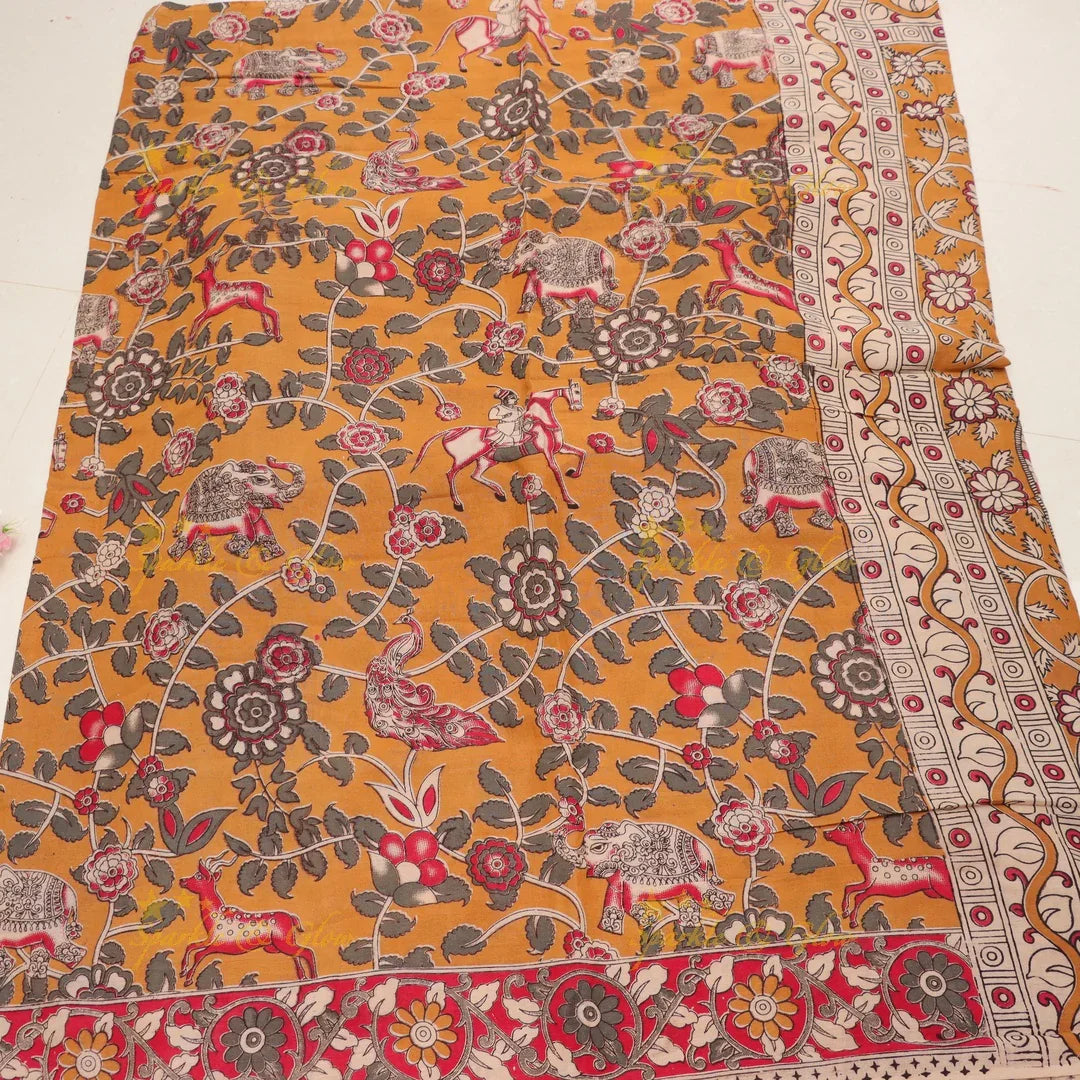Exquisite Kalamkari Saree: Intricate Design & Elegance