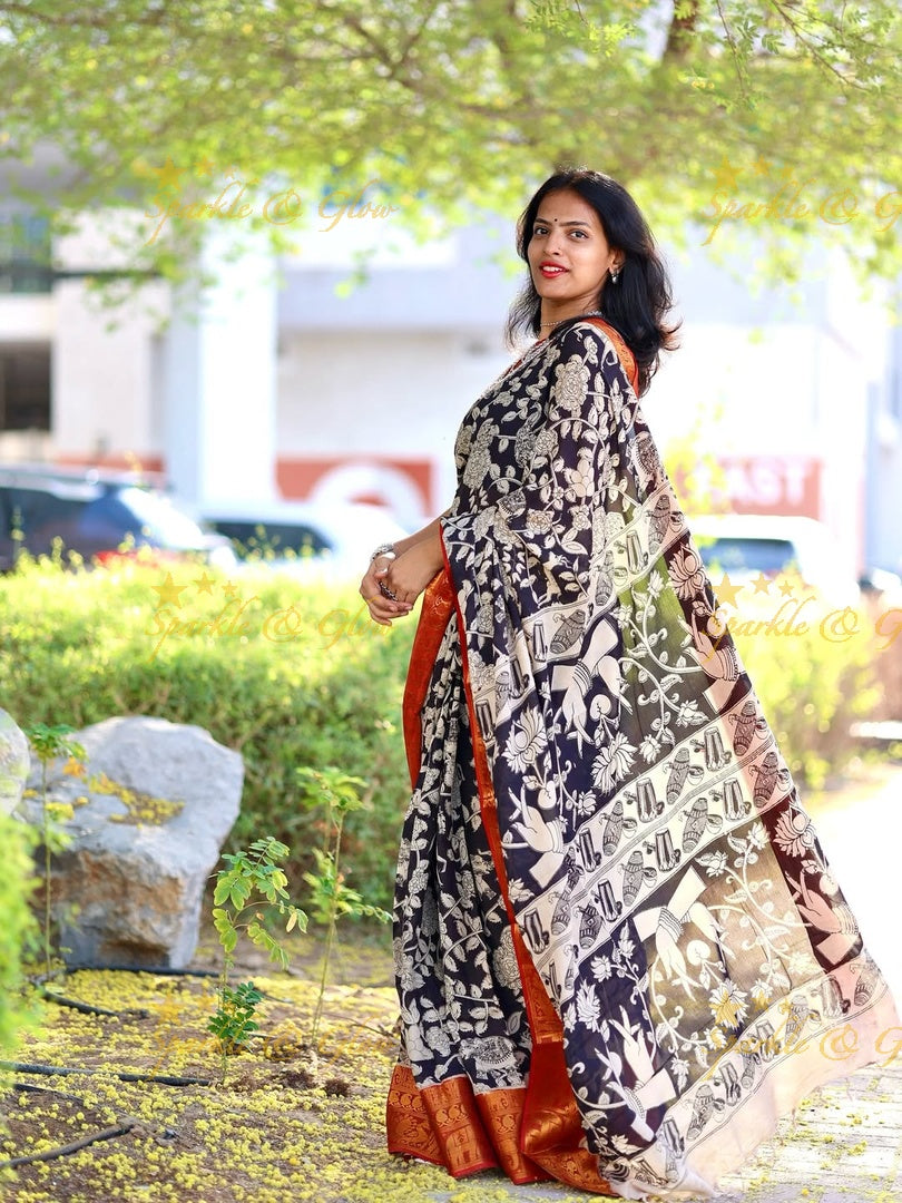 Elegant Kalamkari Saree for Festive Occasions