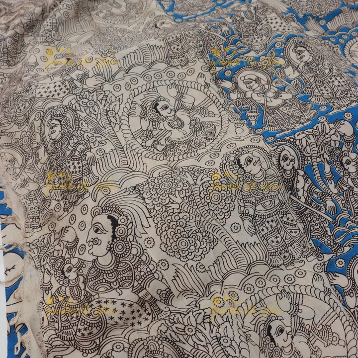 Elegant Kalamkari Saree with Floral Designs