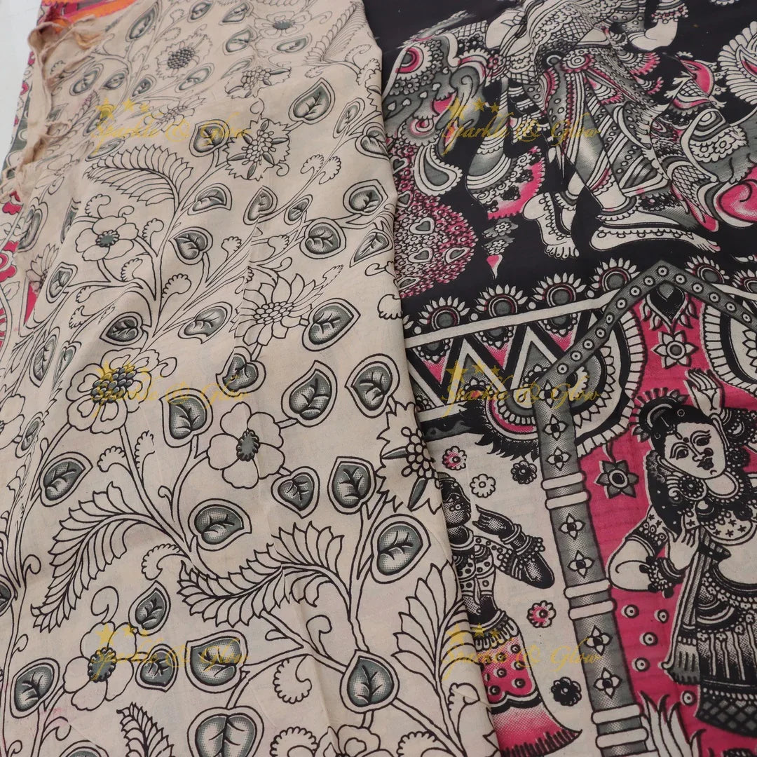 Elegant Kalamkari Saree & Blouse Set for Festive Occasions
