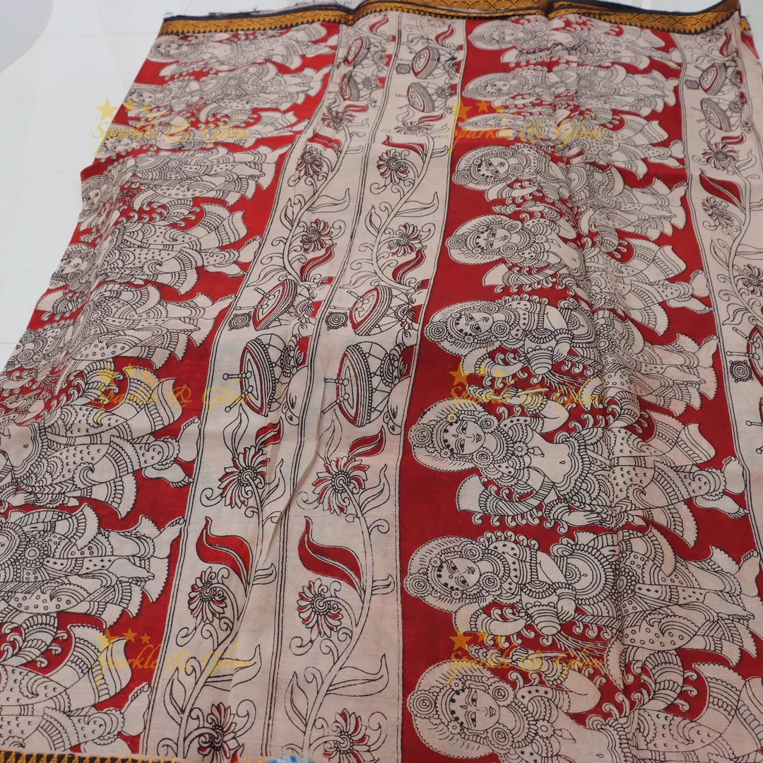 Kalamkari Designer Saree Set - Elegant and Festive