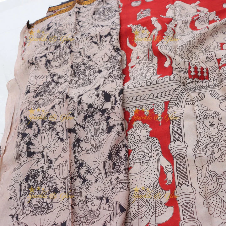 Kalamkari Designer Saree Set - Elegant and Festive