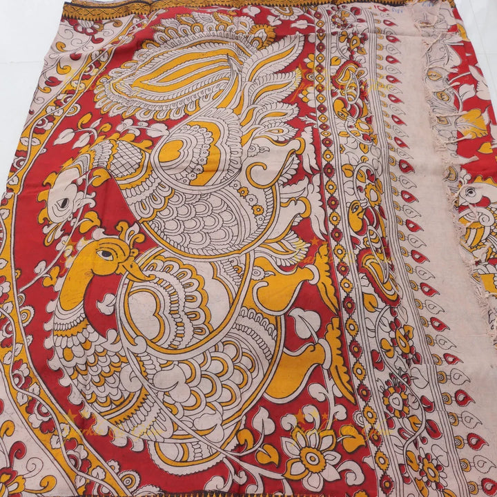 Stunning Kalamkari Saree with Matching Jewellery Set