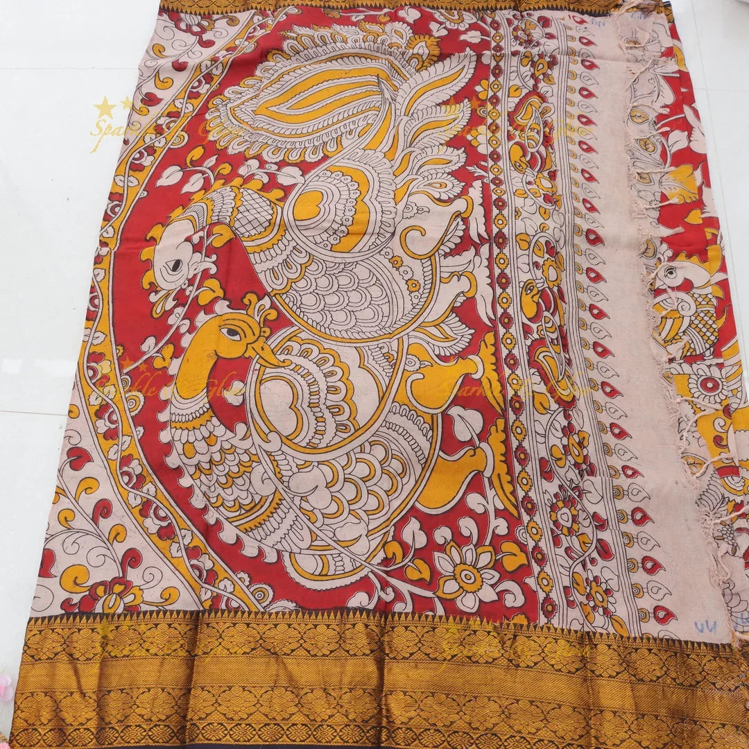 Stunning Kalamkari Saree with Matching Jewellery Set