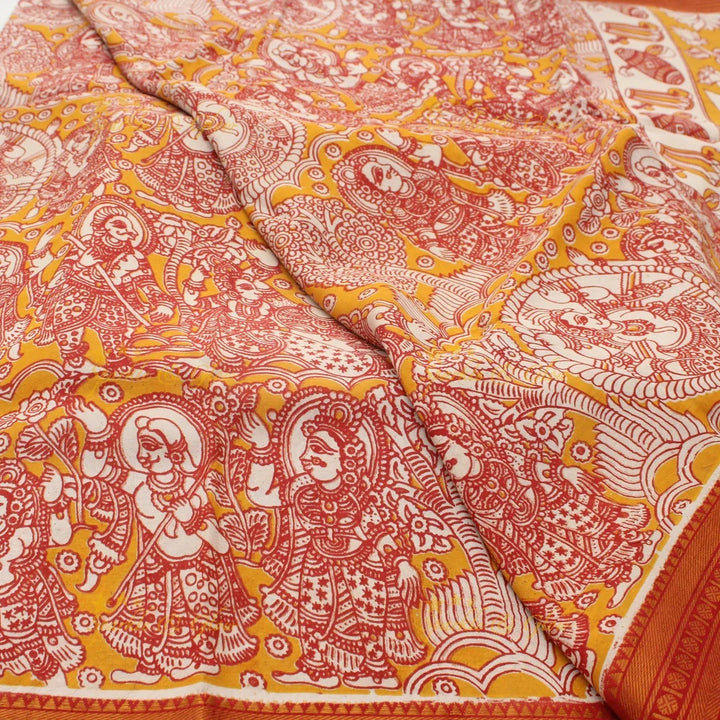 Elegant Festive Kalamkari Saree with Accessories
