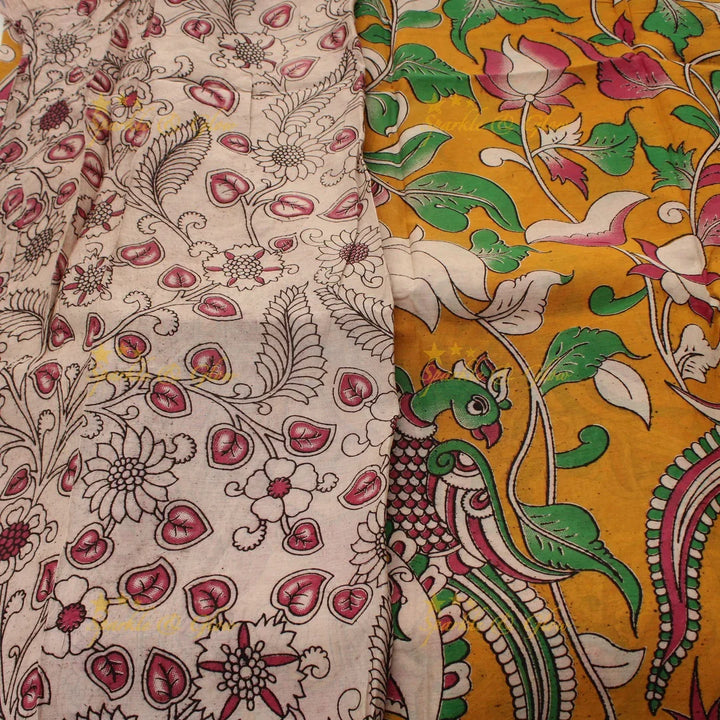 Exquisite Peacock Kalamkari Saree - Designer Elegance