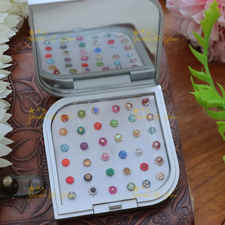 Elegant Stonework Bindi Box for Timeless Festive Glam