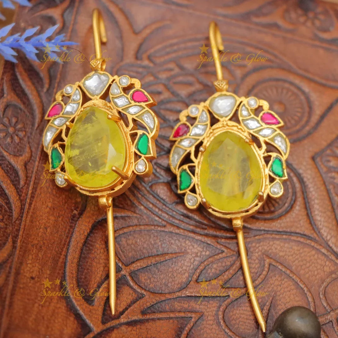Exquisite Jadau Peacock Earcuff for Festive Glamour