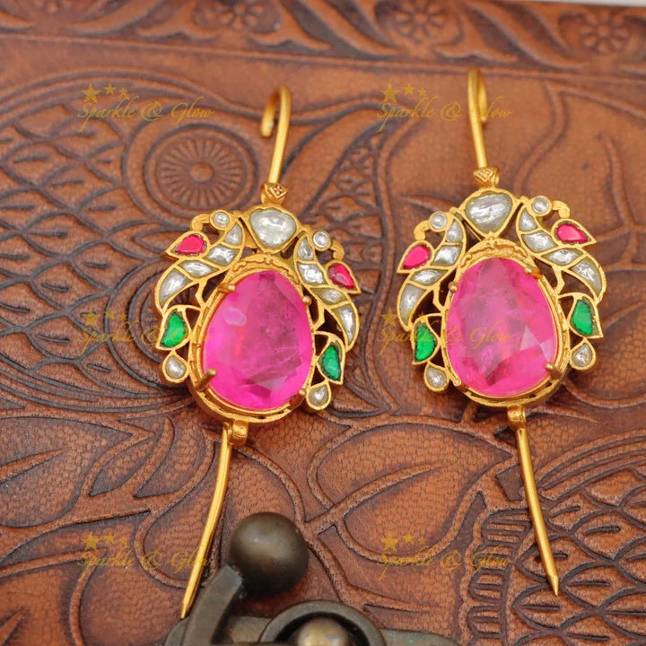 Exquisite Jadau Peacock Earcuff for Festive Glamour