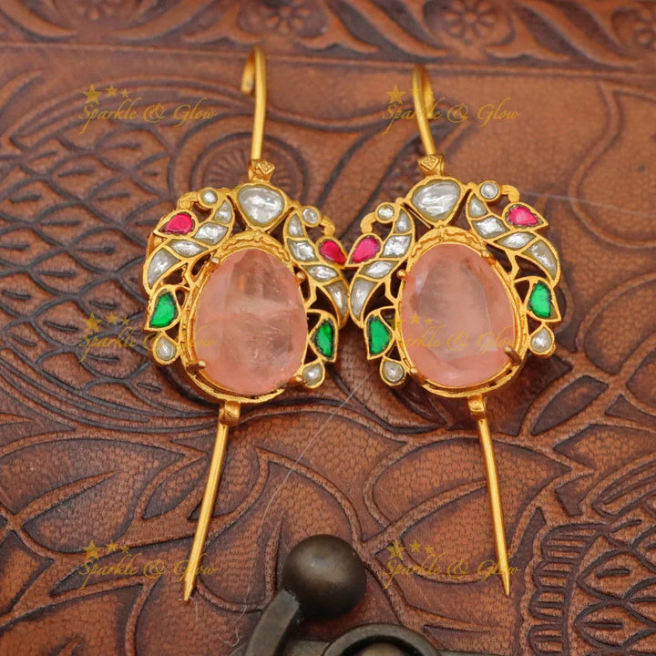 Exquisite Jadau Peacock Earcuff for Festive Glamour