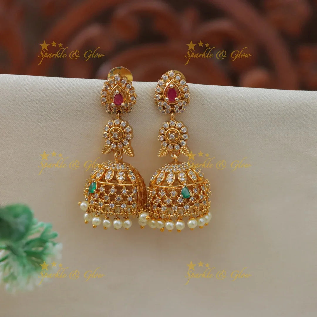 Exquisite Kemp Floral Jhumkas for Elegant Celebrations