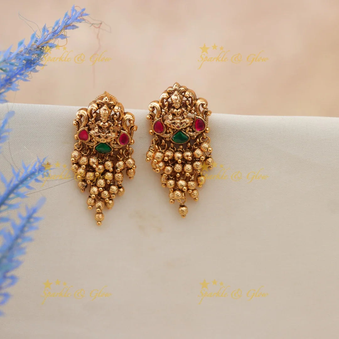 Exquisite Lakshmi Peacock Earrings for Festive Elegance