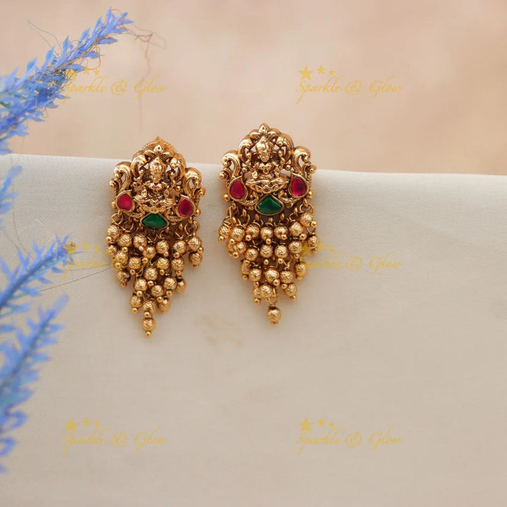 Exquisite Lakshmi Peacock Earrings for Festive Elegance