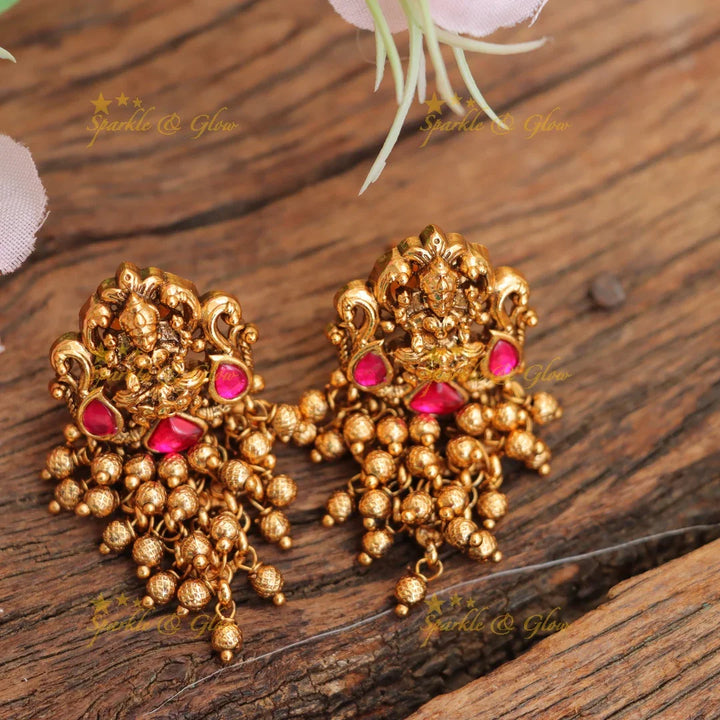Exquisite Lakshmi Peacock Earrings for Festive Elegance
