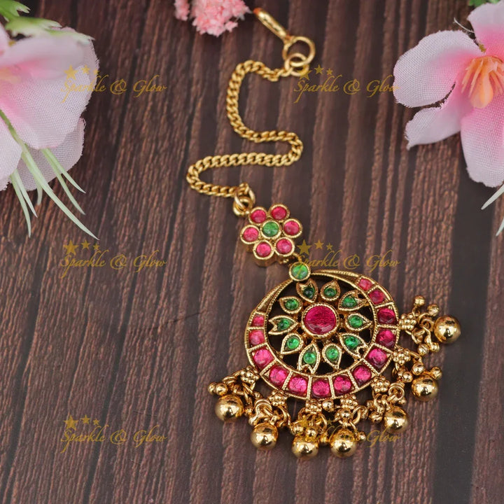 Kemp Gold Maang Tikka - Perfect for Festive Weddings