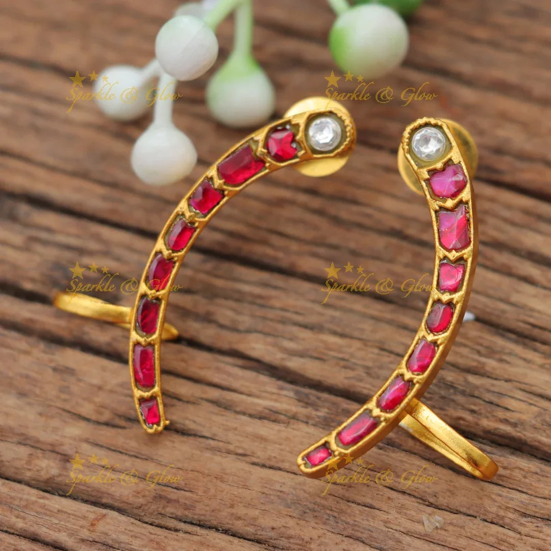 Exquisite Jadau Fish Bugadi Earrings for Festivities
