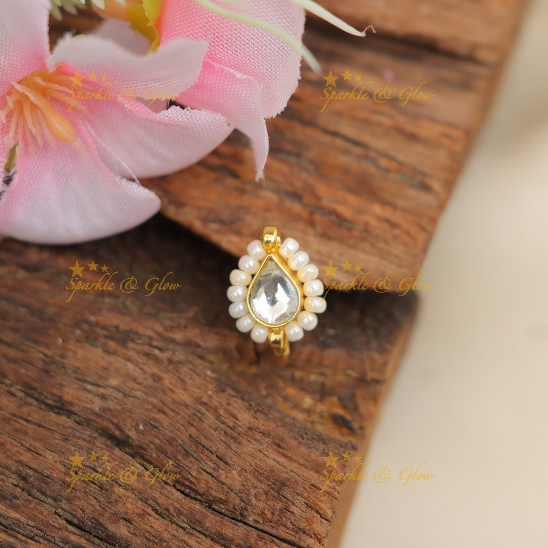 Elegant Green Stone Nosepin - Festive & Wedding Charm
