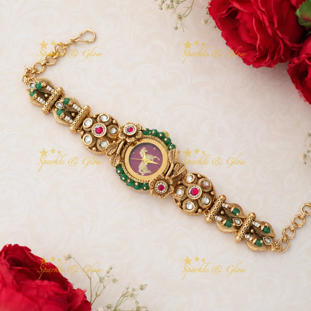 Exquisite Gold Heritage Festive Watch | Sparkle & Glow
