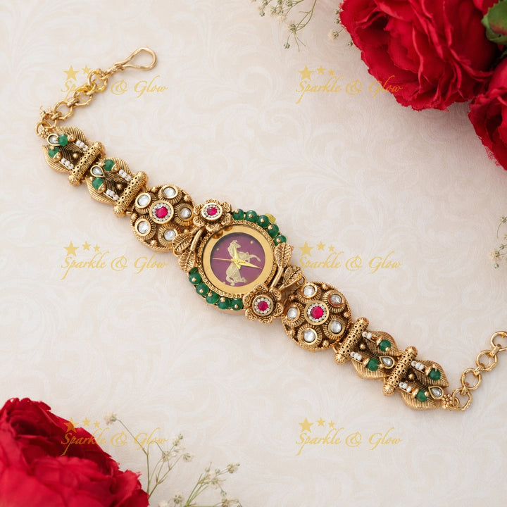 Exquisite Gold Heritage Festive Watch | Sparkle & Glow