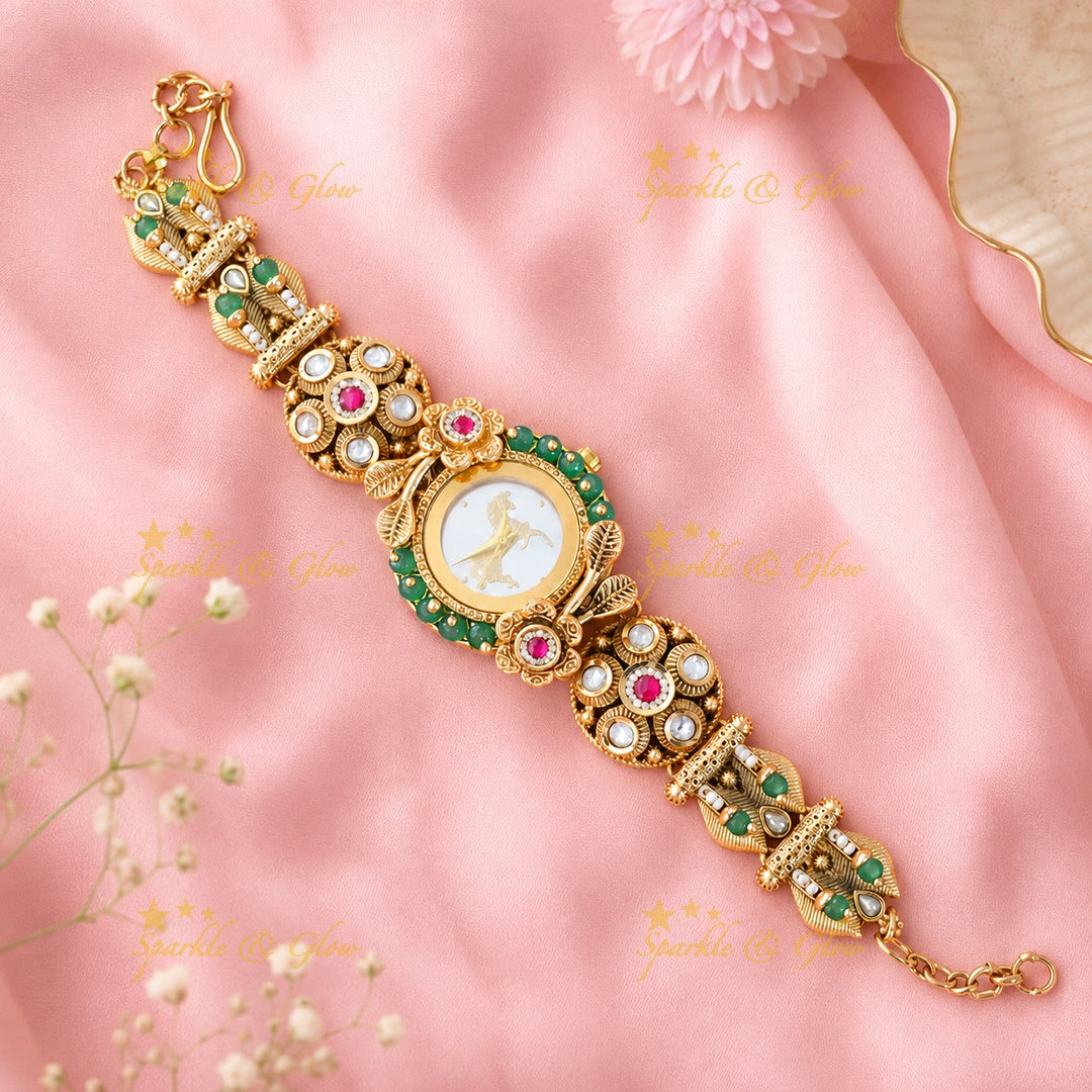 Exquisite Gold Heritage Festive Watch | Sparkle & Glow