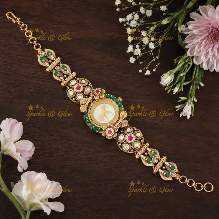 Exquisite Gold Heritage Festive Watch | Sparkle & Glow