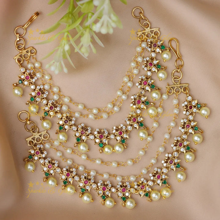Elegant American Diamond Earchain - Wedding Collection
