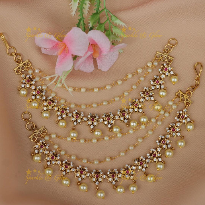 Elegant American Diamond Earchain - Wedding Collection
