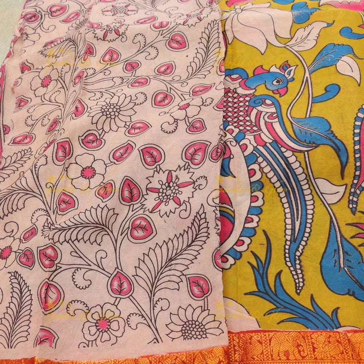 Exquisite Kalamkari Saree & Temple Jewellery Set