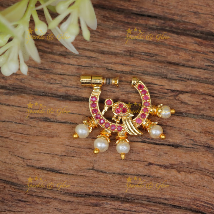 Exquisite Peacock Pearl Nosepin - Elevate Your Elegance
