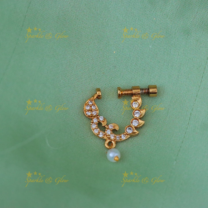 Exquisite Mango Curve Nosepin for Festive Flair