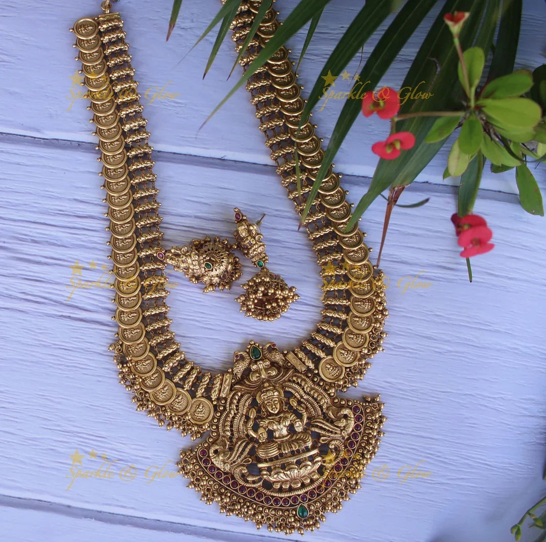 Elegant Lakshmi kasu haram - Pearl - Sparkle and Glow
