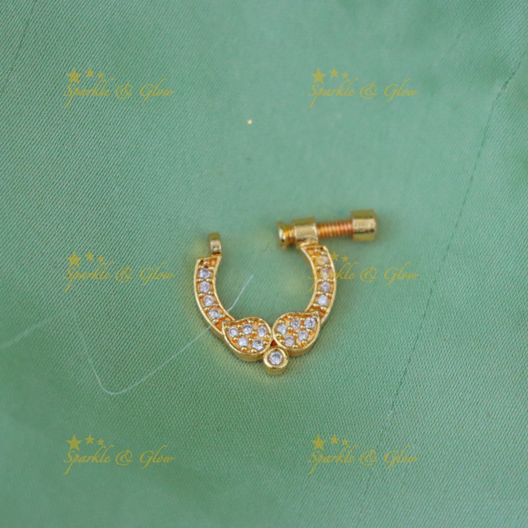 Elegant Gold Nosepin with Stones | Sparkle & Glow