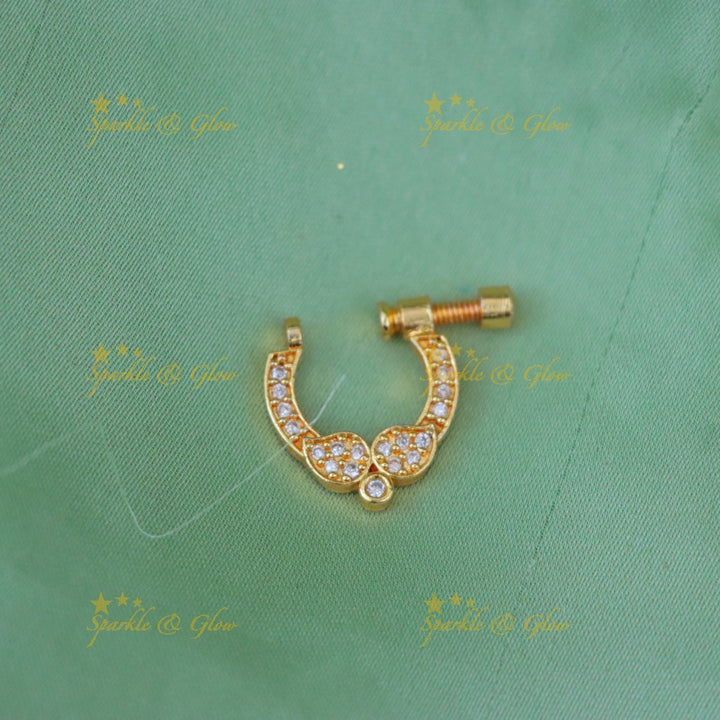 Elegant Gold Nosepin with Stones | Sparkle & Glow