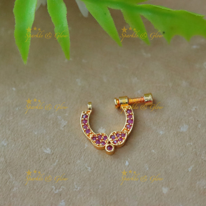 Elegant Gold Nosepin with Stones | Sparkle & Glow