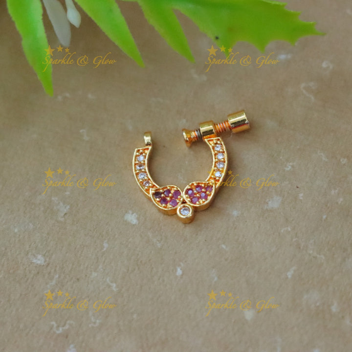 Elegant Gold Nosepin with Stones | Sparkle & Glow