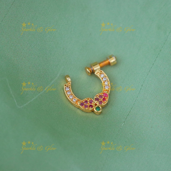 Elegant Gold Nosepin with Stones | Sparkle & Glow