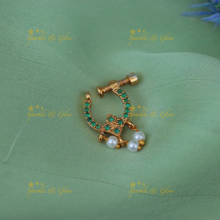 Elegant Festive Pearl & Diamond Style Nosepin Online