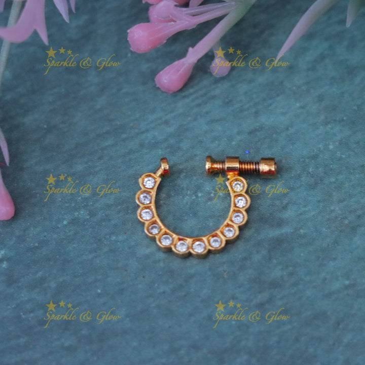 Elegant Gold-Plated Nosering for Festive Celebrations