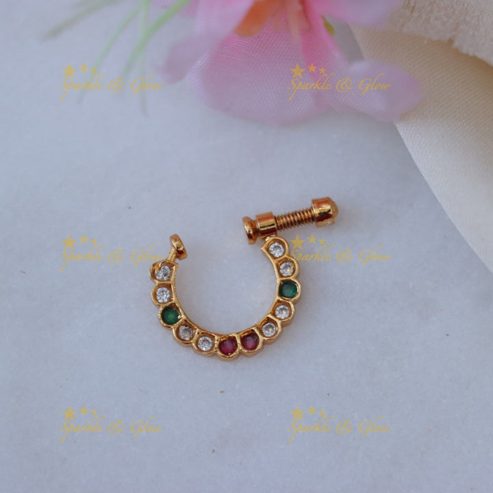 Elegant Gold-Plated Nosering for Festive Celebrations