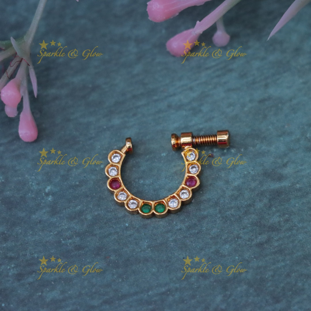 Elegant Gold-Plated Nosering for Festive Celebrations