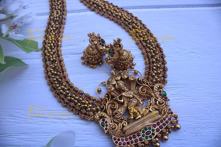 Gold alike cluster Krishna playing flute haram - Sparkle and Glow