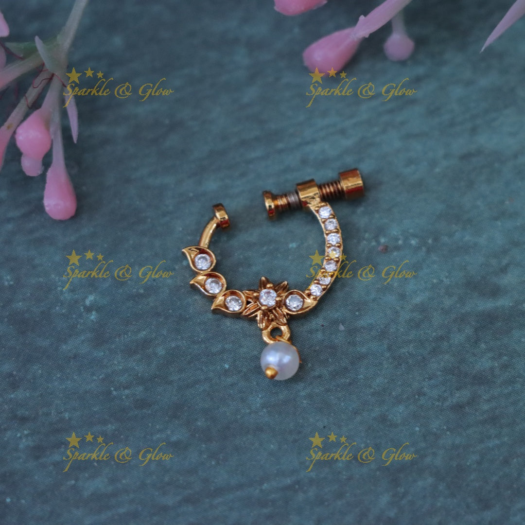 Exquisite Floral Leaf Nosepin - Perfect for Every Event
