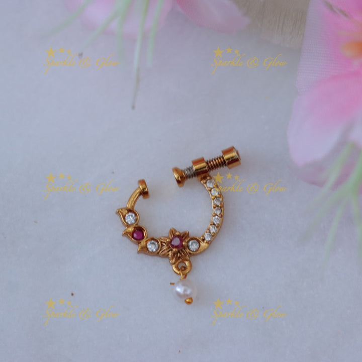 Exquisite Floral Leaf Nosepin - Perfect for Every Event