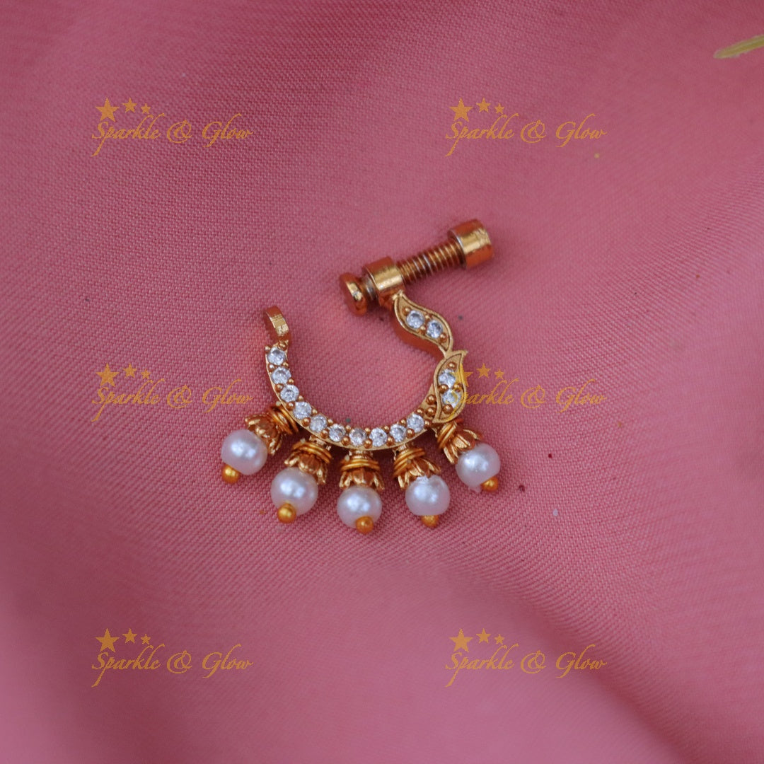 Elegant Gold Pearl Nosepin - Perfect for Every Occasion