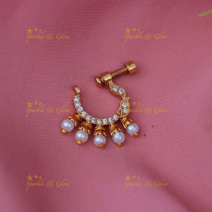 Elegant Gold Pearl Nosepin - Perfect for Every Occasion