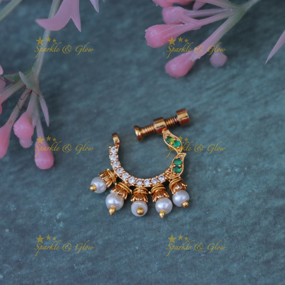 Elegant Gold Pearl Nosepin - Perfect for Every Occasion