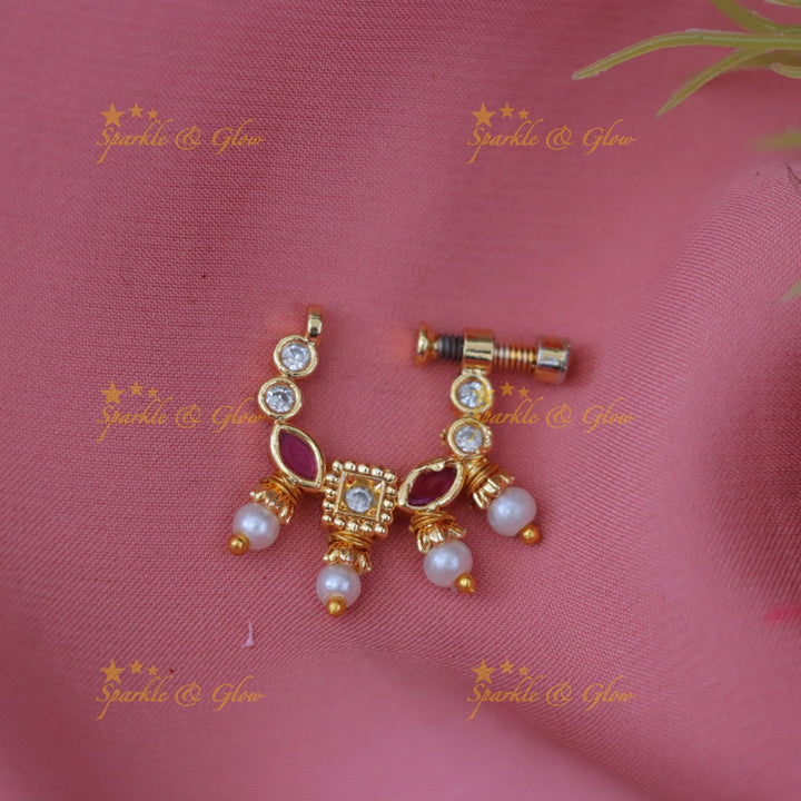 Multi-Stone Gold Nosepin - Festive Elegance Redefined